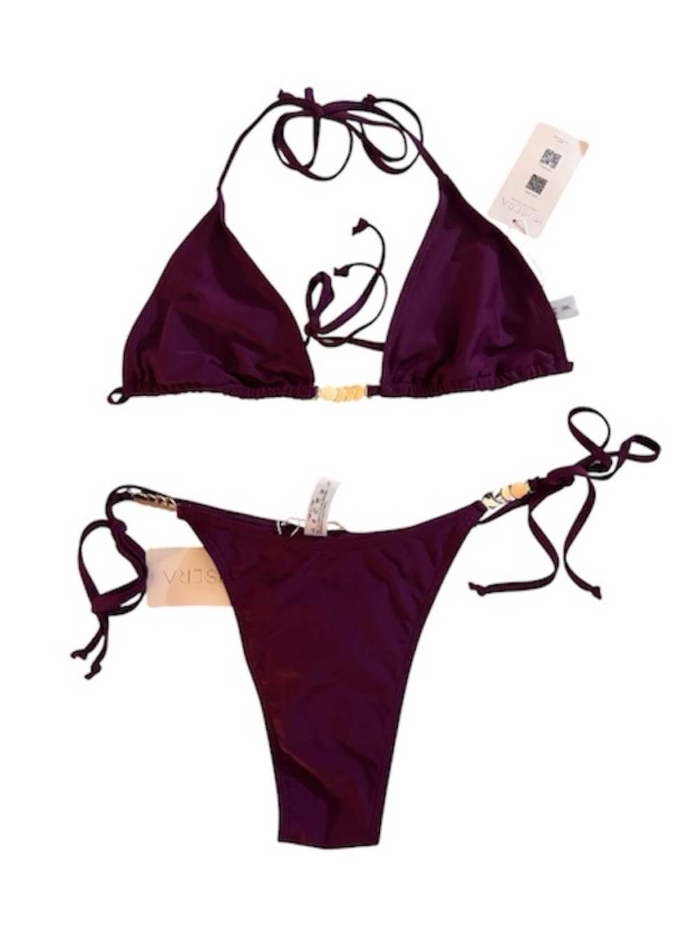 [MUSERA] Plum Triangle String Bikini Set